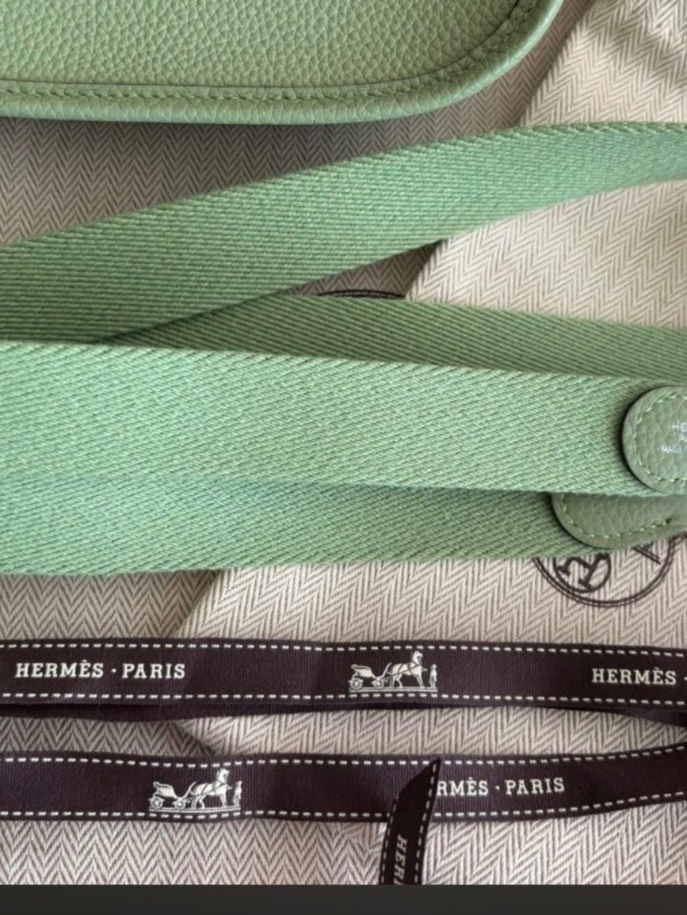 CRAZY LOW PRICE! Hermes Evelyne TPM Vert Criquet Palladium HW - Picture 10 of 10